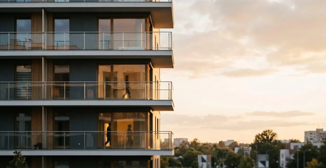Vision architecturale moderne d'un programme immobilier neuf avec espaces de vie lumineux