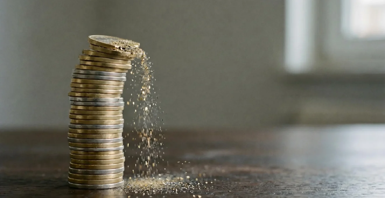 Représentation symbolique de l'érosion du rendement des placements financiers par la fiscalité