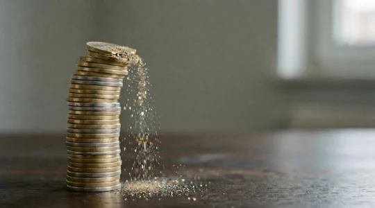 Représentation symbolique de l'érosion du rendement des placements financiers par la fiscalité