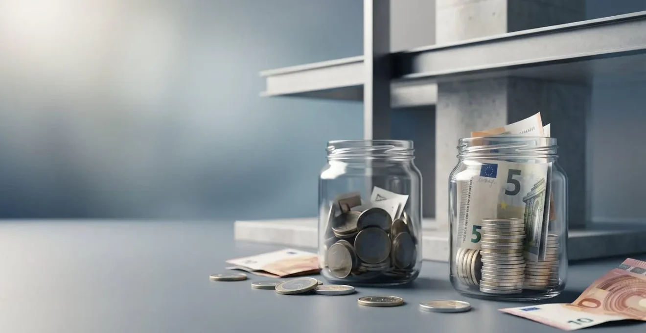 Concept d'économies bancaires avec éléments financiers symboliques