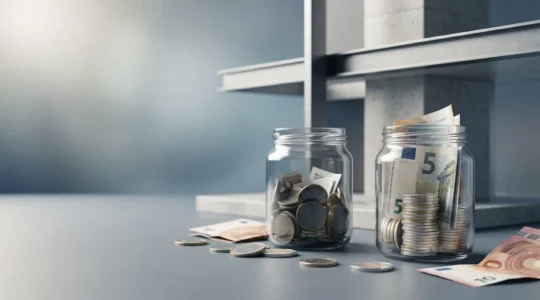 Concept d'économies bancaires avec éléments financiers symboliques