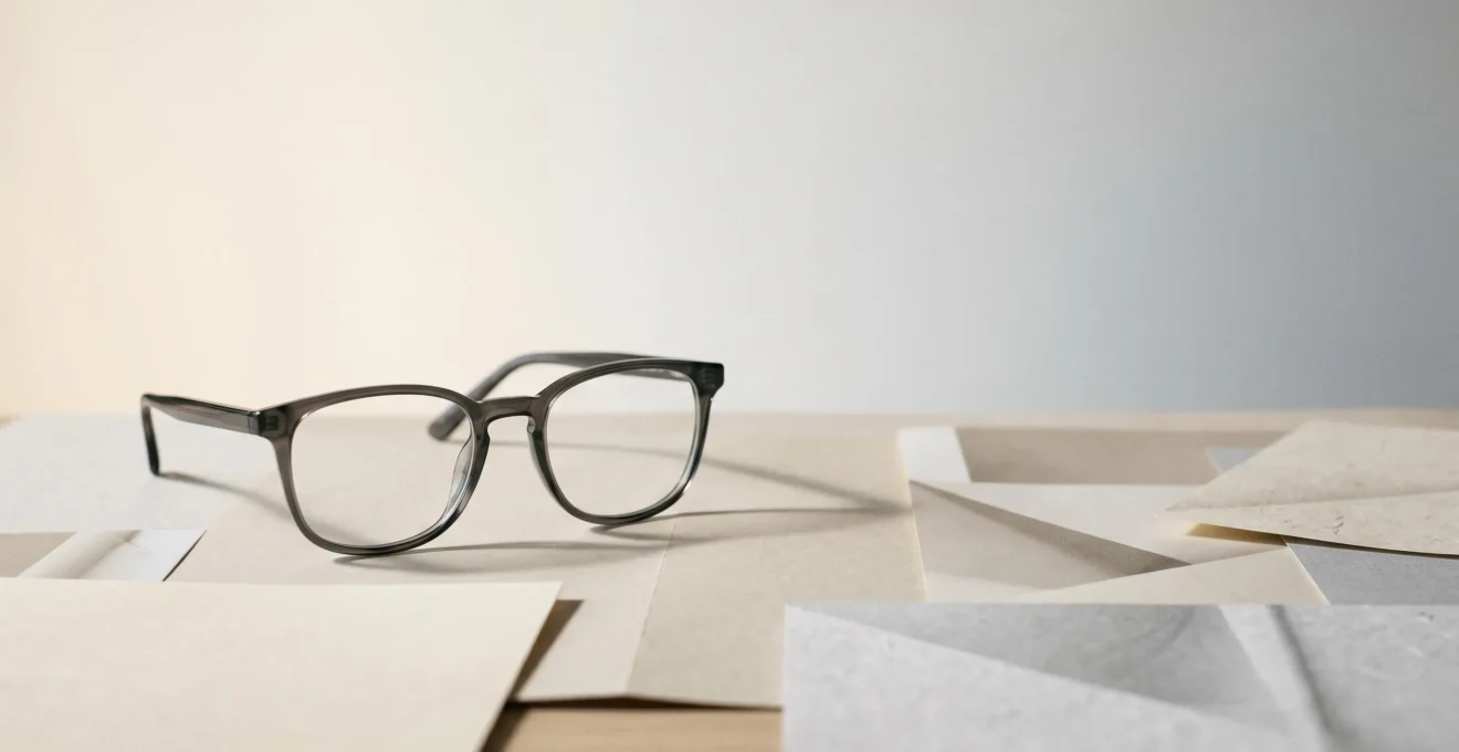 Paire de lunettes posée sur des documents administratifs pour symboliser les remboursements de mutuelles santé